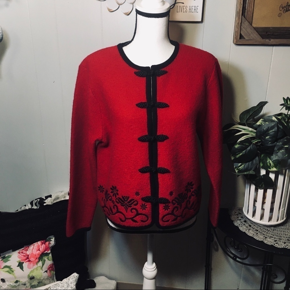 Appleseeds 100% Boiled Wool Cardigan